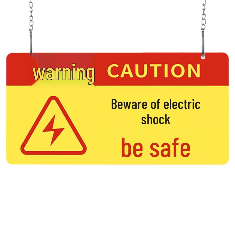 Acrylic Caution Electric Shock Hanging Warning Sign