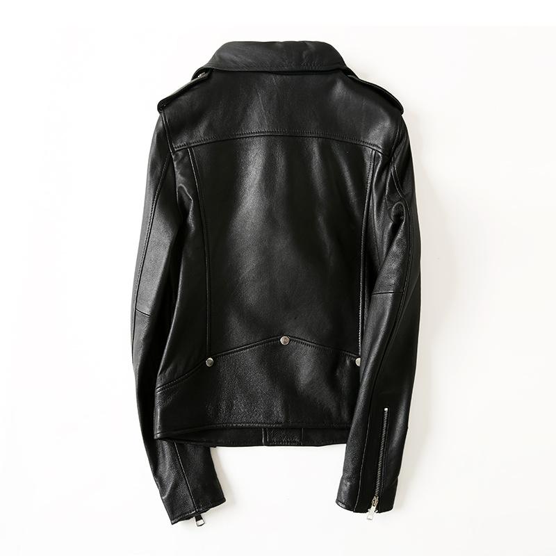 Genuine Leather Jacket Female Celebrity Same Style Jacket Sheepskin Motorcycle Leather Jacket Slim Fit