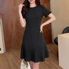 ZANZEA Women Casual Round Neck Solid Color Short Sleeve Dress
