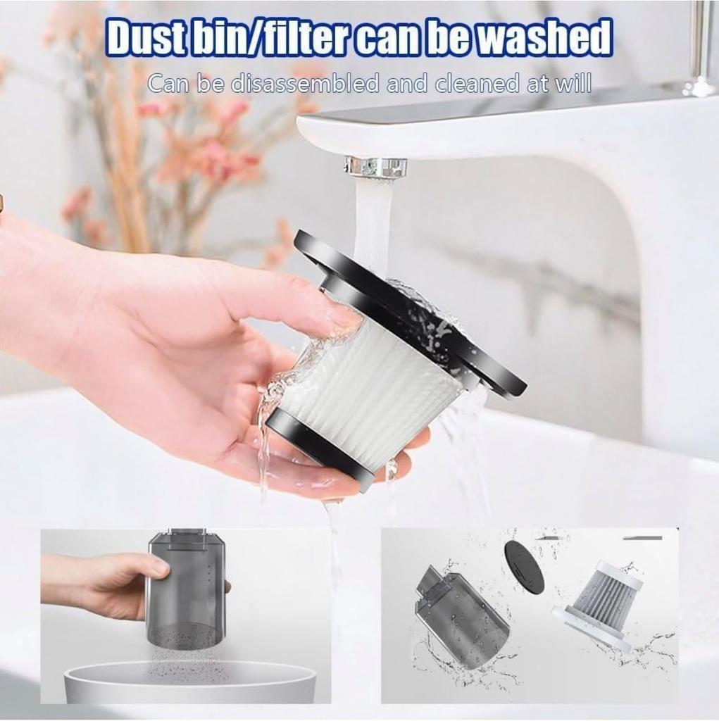 Mini Portable Vacuum Cleaner, Handheld Car Vacuum Cleaner Strong Suction Handheld Vacuum High Power, Rechargeable Vacuum Cleaner