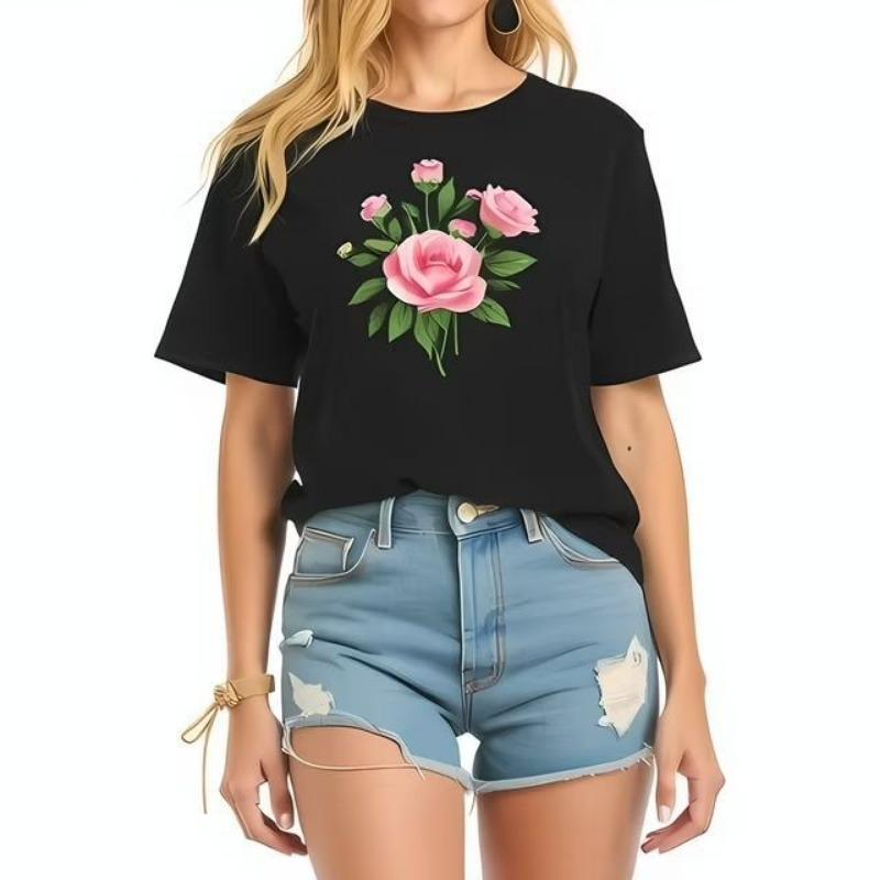 

Женская футболка с круглым вырезом, модная, с коротким рукавом, с 3D цифровым принтом 6XL