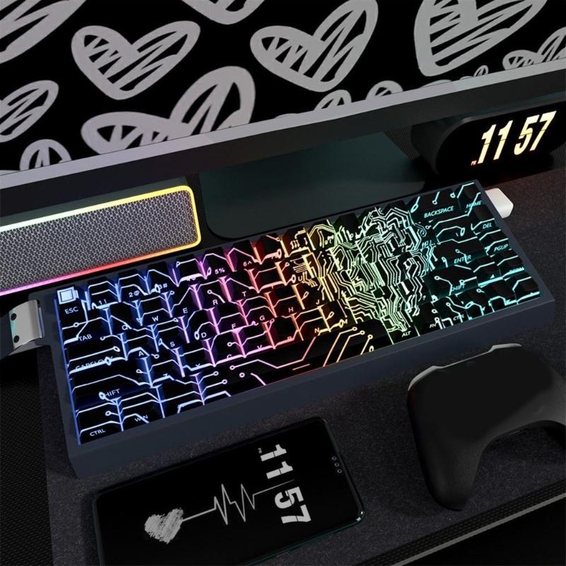 Keycaps traslucidi con stampa laterale 64/74 tasti Love Circuit Profilo Originale Sublimazione Keycap retroilluminato per tastiere meccaniche