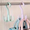 6-Pack Rotatable Four-Claw Hooks, Random Colors, Creative Multifunctional Coat and Hat Hangers, Scarf Wardrobe Storage Rack, Doorway Hanger, Bag