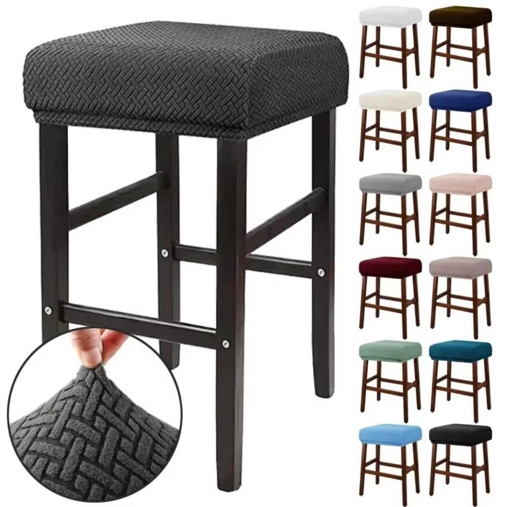 Anti-dirty Bar Stool Covers Square Stool Protector Chair Seat Slipcover Kitchen Dining Room