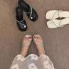 Flat Bottom Set of Toe Slippers for Women To Wear Summer New Casual Daily Vacation Style Pearl Rhinestone Cool Slippers