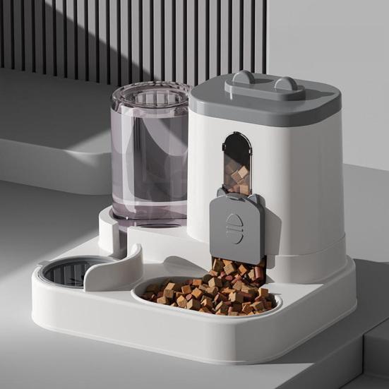 Automatic Pet Feeder Cat Feeder with Water Dispenser 2-in-1 Large Capacity Self Feeding Device for Small Medium Dog Puppy Kitten