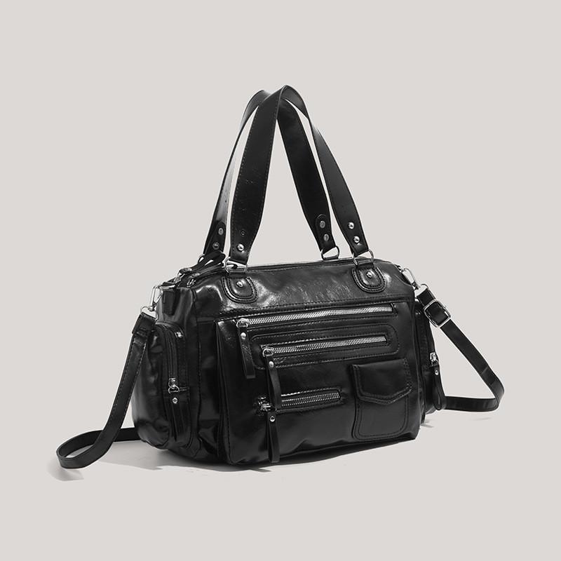 Retro Zip Motorcycle Tote Bag With Urban Style For Daily Use
