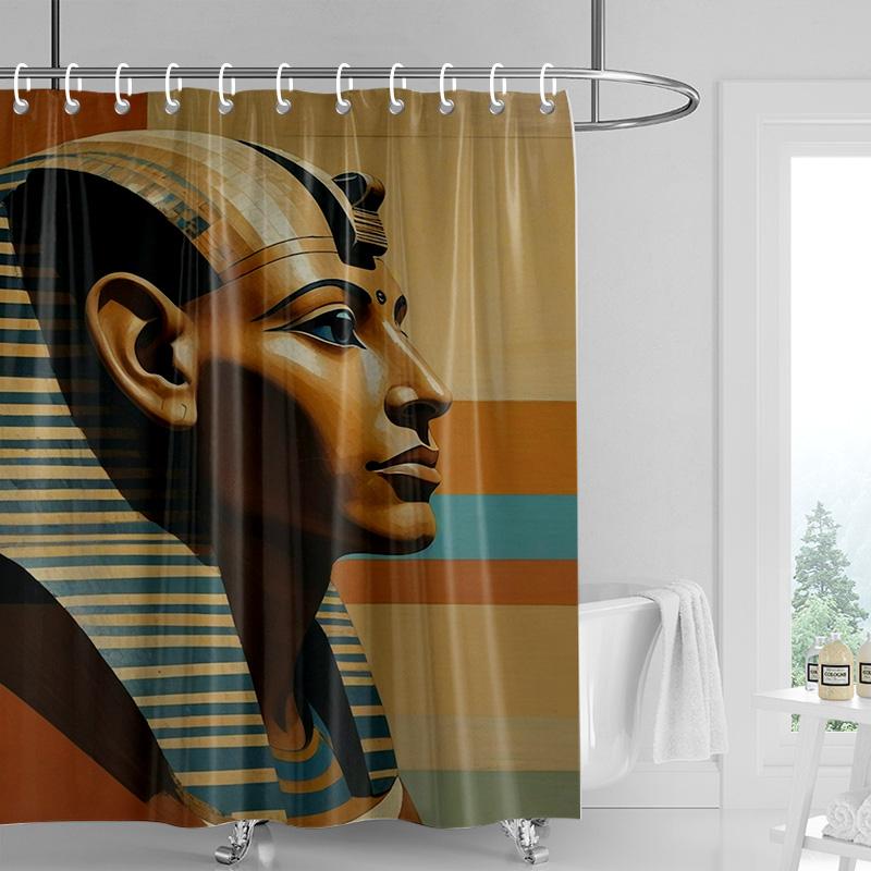 Heimdekoration Duschvorhänge Für Badezimmer Wasserdichtes Vorhangmaterial Moderner Nordischer Stil Wohnzimmer Ägypten Pharao Retro