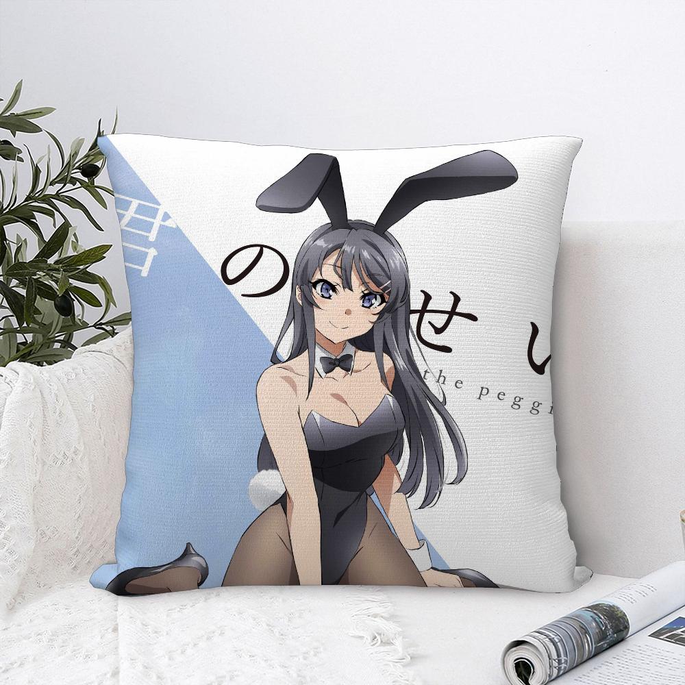 Mai S-Sakurajima Anime Pillow Case Sofa Decorative Home Double-sided Print Plush Square Throw Pillow Covers Cushion Decor Cover