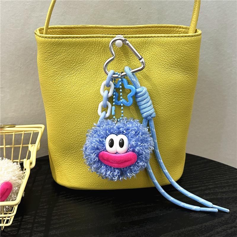 Miu Series Style Bag Pendant Cute Cartoon Plush Doll Keychain Ugly Cute Doll Schoolbag Woven Rope Mobile Phone Pendant