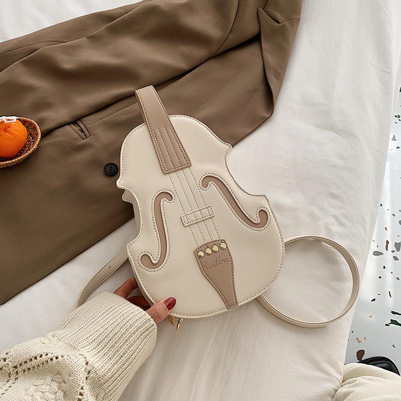 Damska torba na muzykę Gitara/skrzypce/fortepian Torba na ramię Kreatywna torebka ze skóry PU Zapięcie na zamek Crossbody Tote dla dziewczynek Damska torebka na skrzypce Plecak