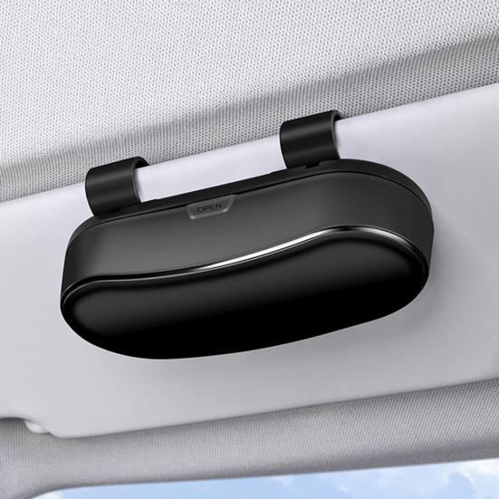 Car Storage Box with Shockproof Velvet Lining for Sunglasses And Small Items Automotive Eyeglasses Storage Case One-Hand Open Organizer