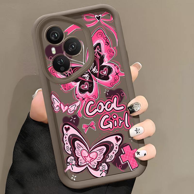 Cool Girl Butterfly Painting Case For Honor 400 Lite 200 Pro Shockproof Bumper Soft Cover Funda For Honor X9C Smart X8C Magic 7
