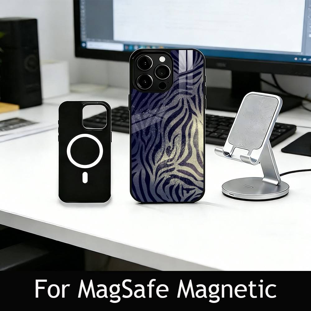 p-Zebra print Phone Case For iPhone17,16,15,14,13,12,11 Plus,Pro Magnetic For Magsafe Wireless Charging