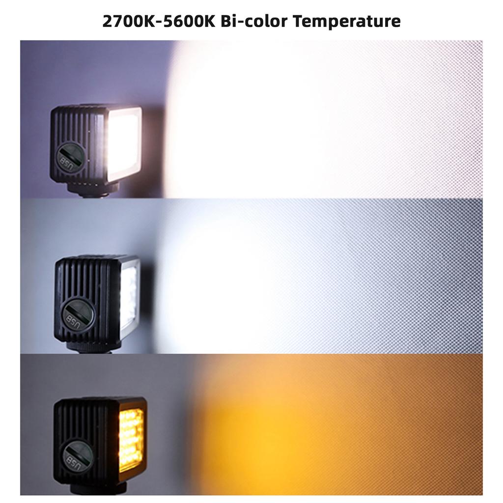 Underwater LED Fill Light 5W Diving Light Kit 2700K-5600K Built-in Battery 40M/130ft Waterproof