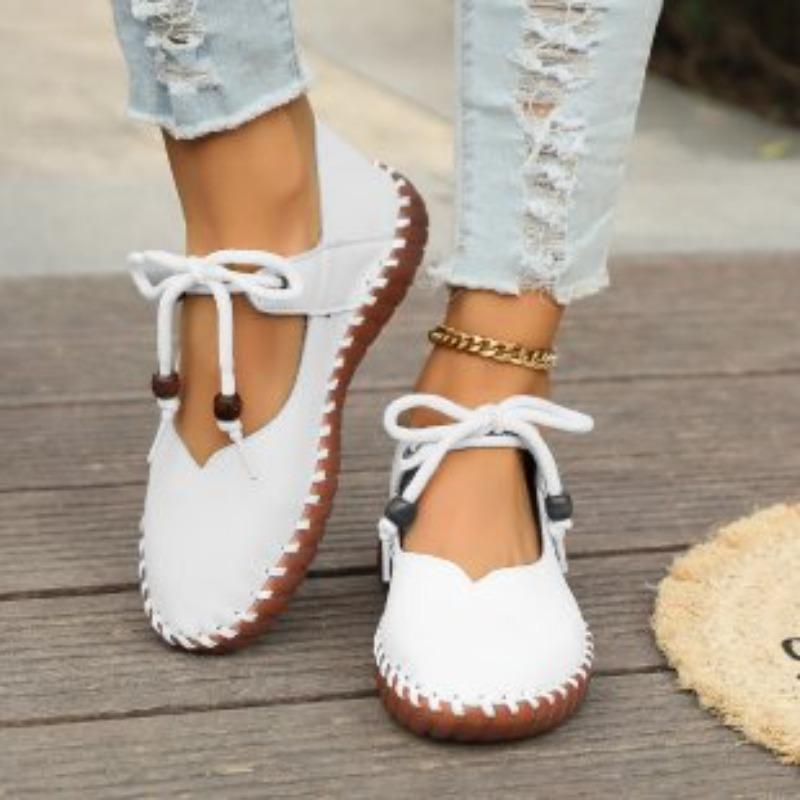 Spring and Autumn British retro small leather shoes round head lightweight soft sole casual single shoes women