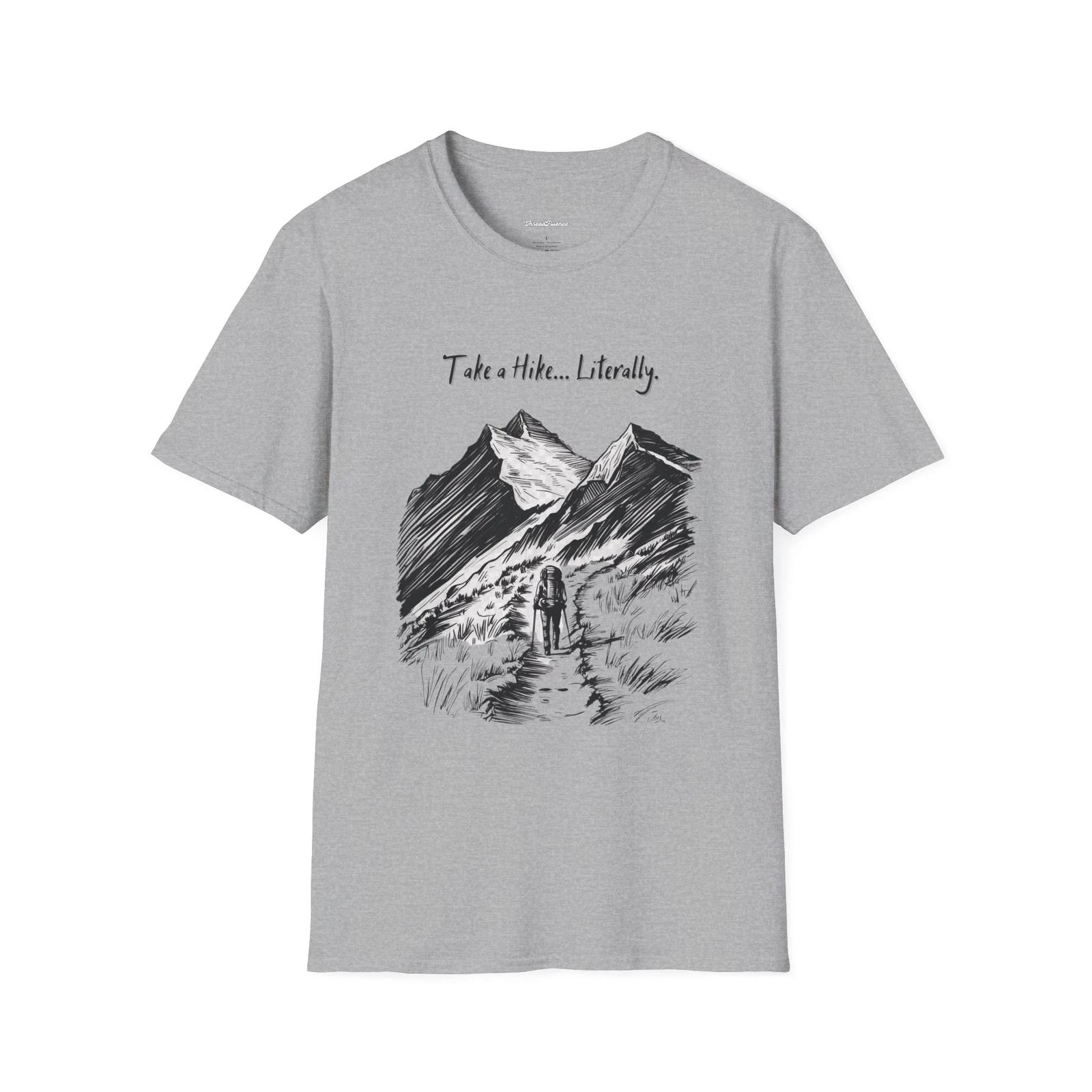 Hiking T-Shirt, Take a Hike Literally, Funny Sarcastic Tee, Outdoor Adventure L