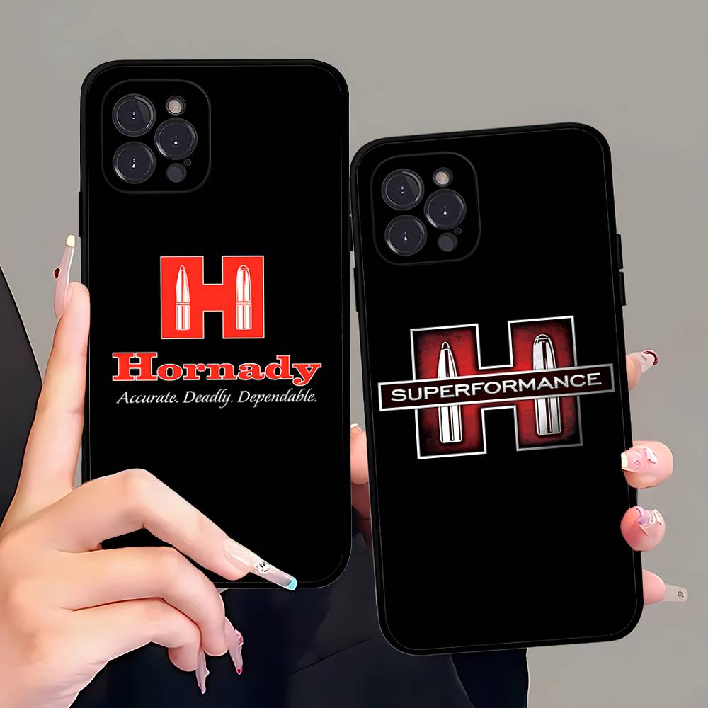 Hornady Logo For IPhone 17 16 15 14 13 12 11 Pro Max Plus Shockproof Black Soft Phone Cover