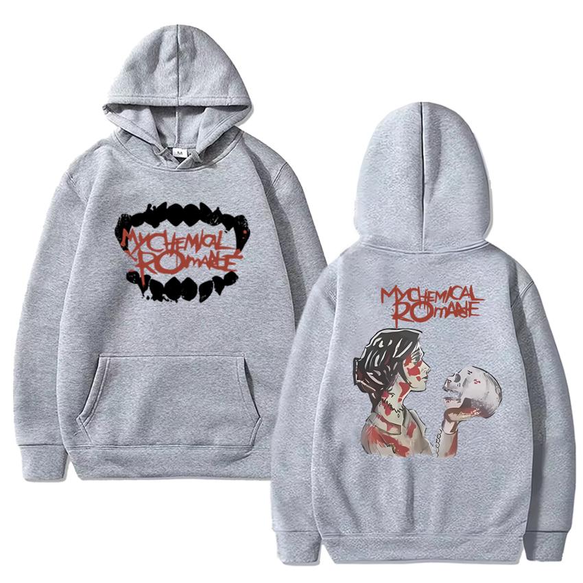 Rock Band My Chemical Romance Gothic Double Sided Graphics Streetwear Unisex Vintage Hip Hop Hoodies Men Women Cotton Sweatshirt