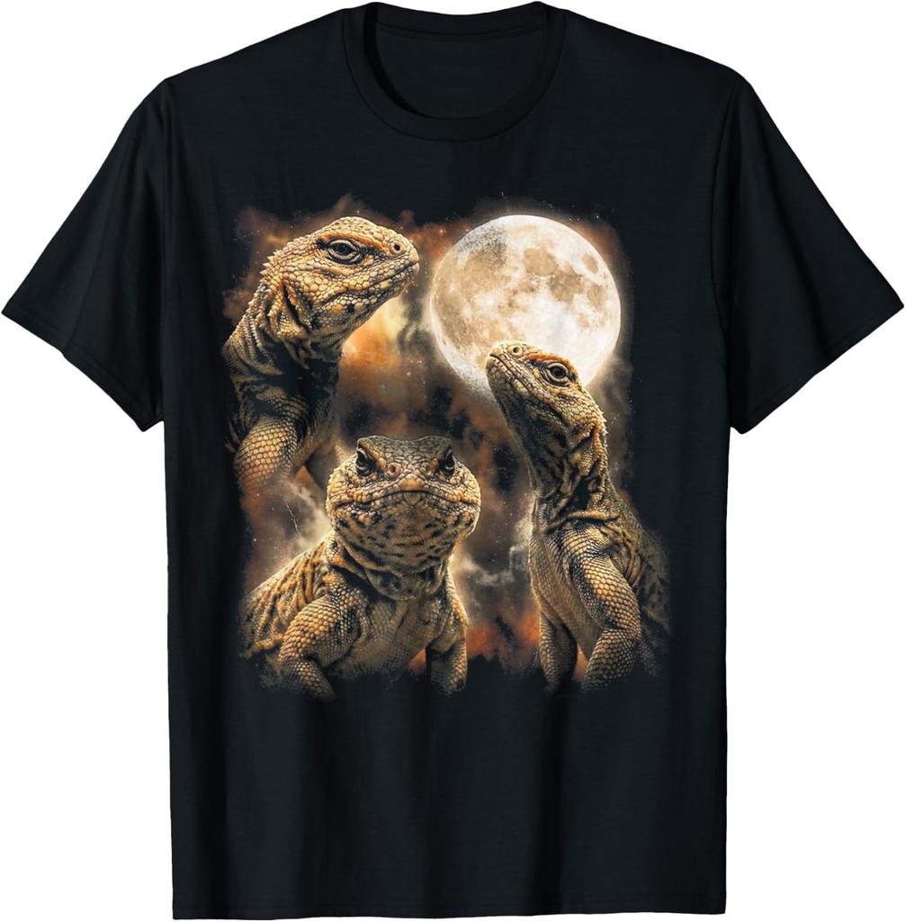 Funny Three Uromastyx Moon Tailed Lizard Vintage 90s Graphic T-Shirt