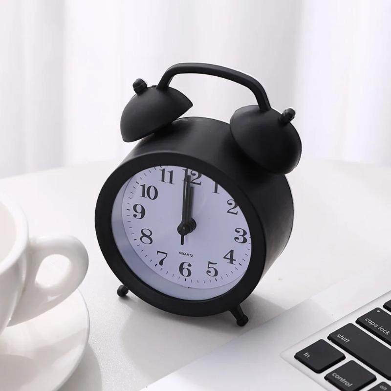 Vintage Exquisite Alarm Desktop Analog with Night Light, Suitable for Home Office Mini Travel Alarm Clock