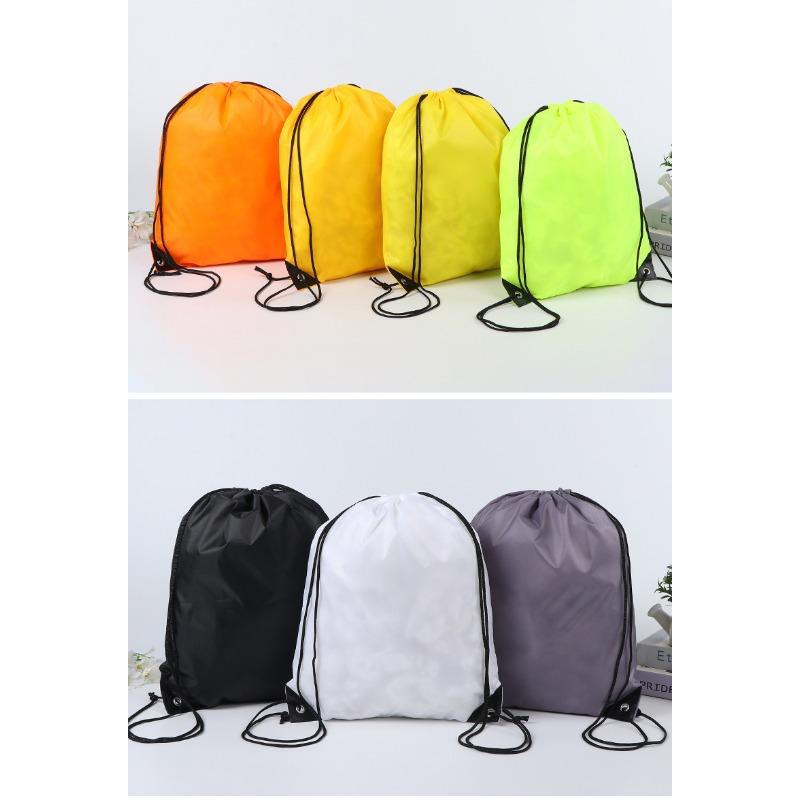 Blank Polyester Drawstring Backpack Marathon Sports Storage Bag Customizable