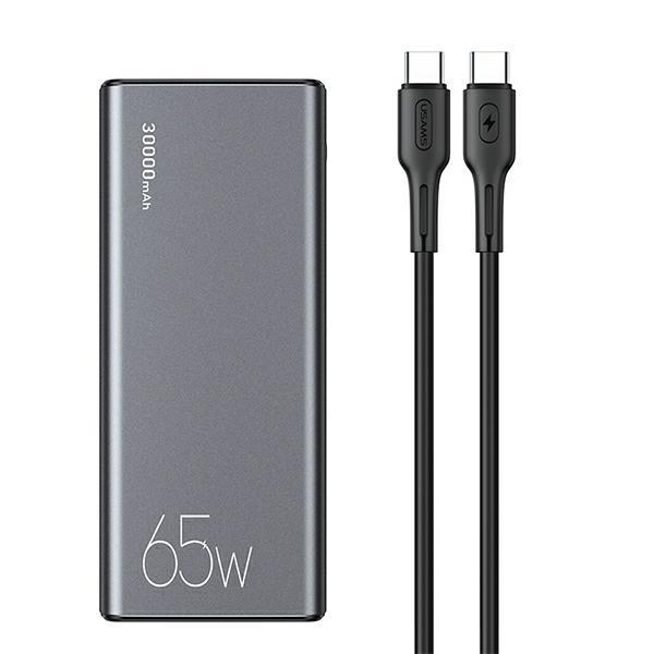 Usams Powerbank Pb59 30000Mah 65W2Xqc3.0+Pd Fast Charge Czarny/Black Cmxlogtc01 (Us-Cd165) + Kabel Usb-C-Usb-C