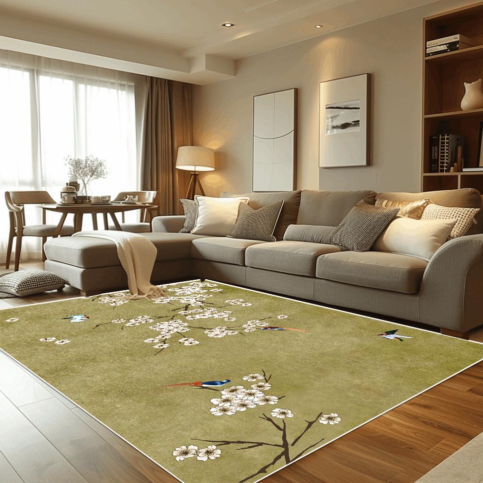 Chinese Style Flower Carpets for Living Room Retro Decoration Carpet Home Hall Sofa Area Floor Mat Bedroom Hallway Large Rugs