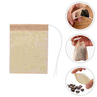 100 Pcs Coffee Bag Safe Tea Infuser Spices Flirting Drawstring Seal Cotton Bags Loose Leaf Holder Teaware Filter