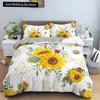 Watercolor Flowers King Queen Duvet Cover Colorful Blooming Floral Bedding Set for Teen Adult Plant 2/3pcs Polyester Quilt Cover