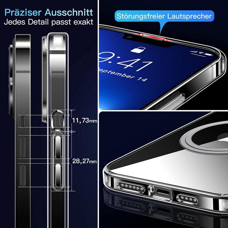 Clear Slim for Magsafe Phone Case For iPhone 16 Pro Max 15 Pro 14 13 Wireless Charge Magnetic Shockproof TPU Soft Edge Transparent Hard PC Back Cover