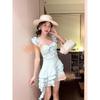 Super Fairy Pure Desire Wind One-piece Skirt Swimming Suit Women Conservative Skin-covering Steel Support Gathering Soaking In Hot Vacation