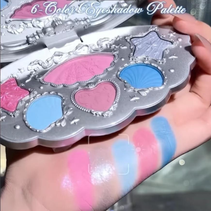 Flower Knows Collezione Perla di Conchiglia Palette Ombretti Sei Colori Perla Opaca Trucco Occhi Metallico Ad Alto Pigmento A Lunga Tenuta