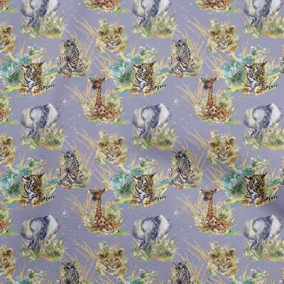 Cotton Flex Bluish Violet Fabric Animal  Sewing Craft Projects Fabric Prints By Yard 40 Inch