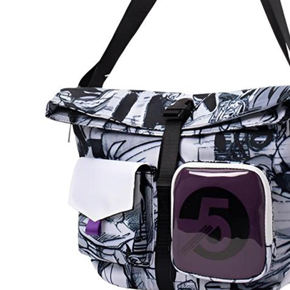 New LiNing Polyester Sling Bag, Crossbody Bag Regular Unisex Black White Pattern ABDR118-2000