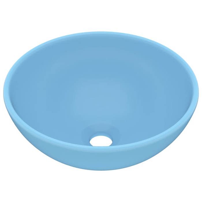 VidaXL Round Luxury Bathroom Sink Countertop Washbasin Toilet Hand Basin Cosmetic Room Interior Matte Light Blue 146967