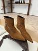 2025 New Internet Celebrity Thin Heel Spring and Autumn Single Boots High Heel Elastic Thin Boots Pointed Suede Kitten and Short Boots Women