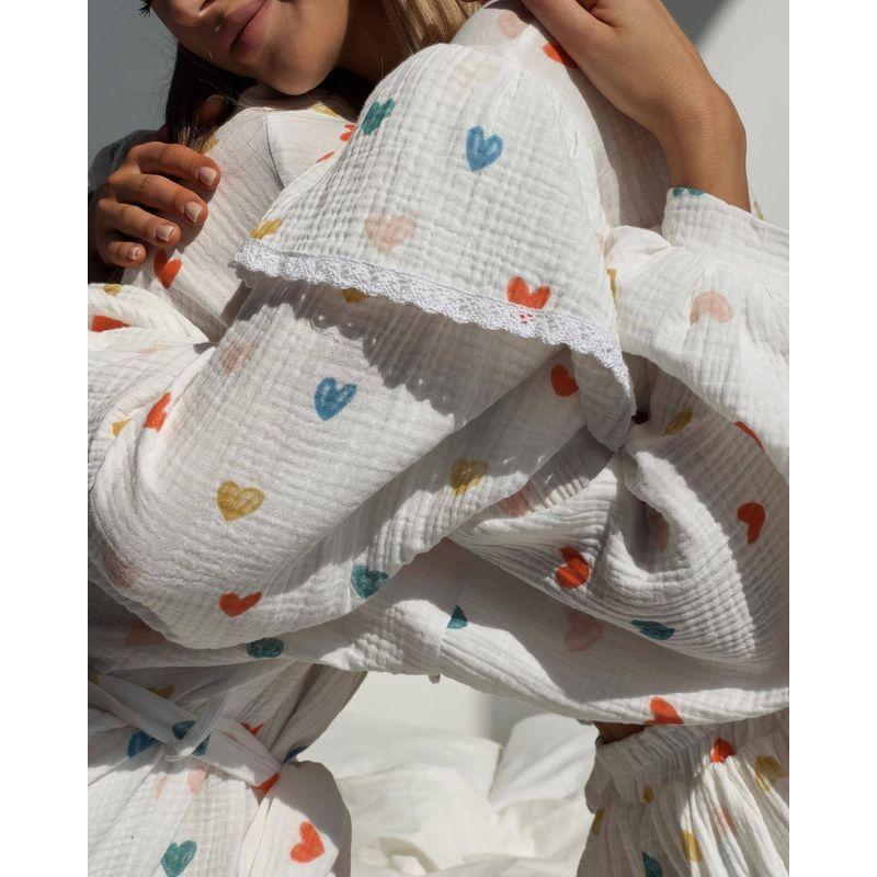 

Комплект короткой юбки с оборками и принтом клубники на 2024 год Color heart XL