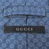 Pristine GUCCI Tie GG Logo Crest Wide Tie Light Blue Silk Mens Used