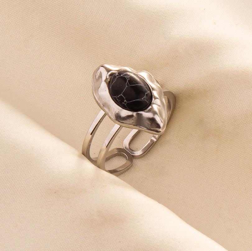 

Blue/Black Turkish s Eye Charm Ring Double Layered Stainless Steel Rings For Women Men Accessories Ethnic Indinan Jewelry Anillo adjustable
