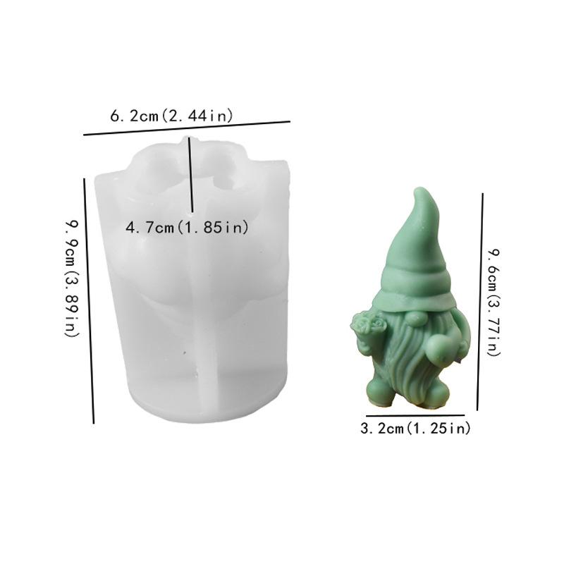 Mucegaiuri noi din silicon cu gnom fără față 3D Moș Crăciun lumânare parfumată gips săpun rășină meșteșuguri mucegai decor acasă cadou de Crăciun 2024