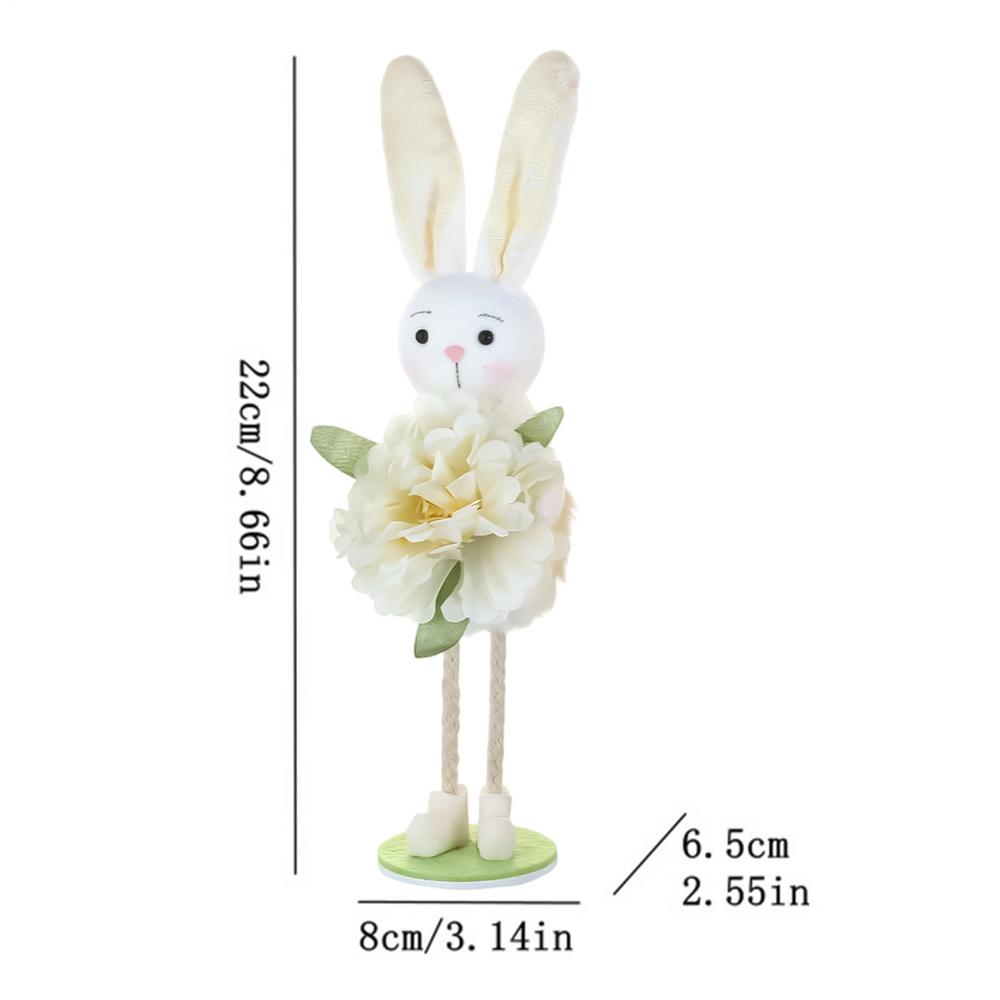 Easter Standing Bunny Figurines Cute Standing Rabbit Spring Flower Home Decor Living Room Ornament Kids Gift Flower Decoration
