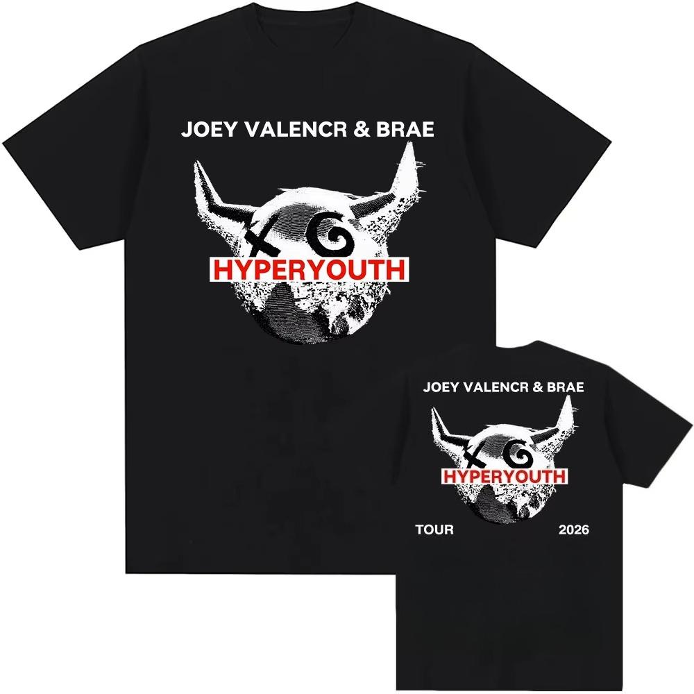 

Hyperyouth JVB Tour 2026 Tshirt Rock Band JOEY VALENCE BRAE Design Print Tshirts pure Cotton Oneck Fashion Unisex Tees Unisex 2XL