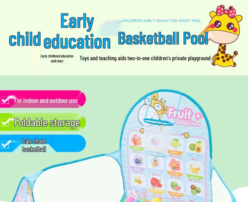 Cartoon Deer Basketball Ocean Ball Pit Foldable Kids' Tent Playhouse Toy