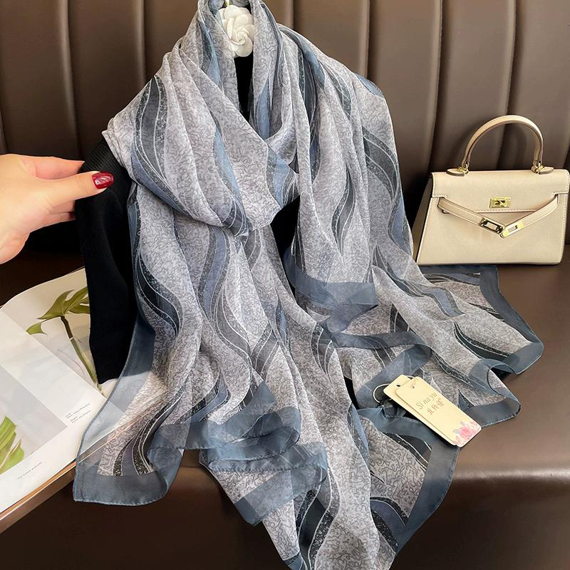 New Beach Stoles Sunscreen Wraps Shawls Silk Scarf Spring Foulard Female Hijab Scarves Wraps for Women Hijab Headband Bandana