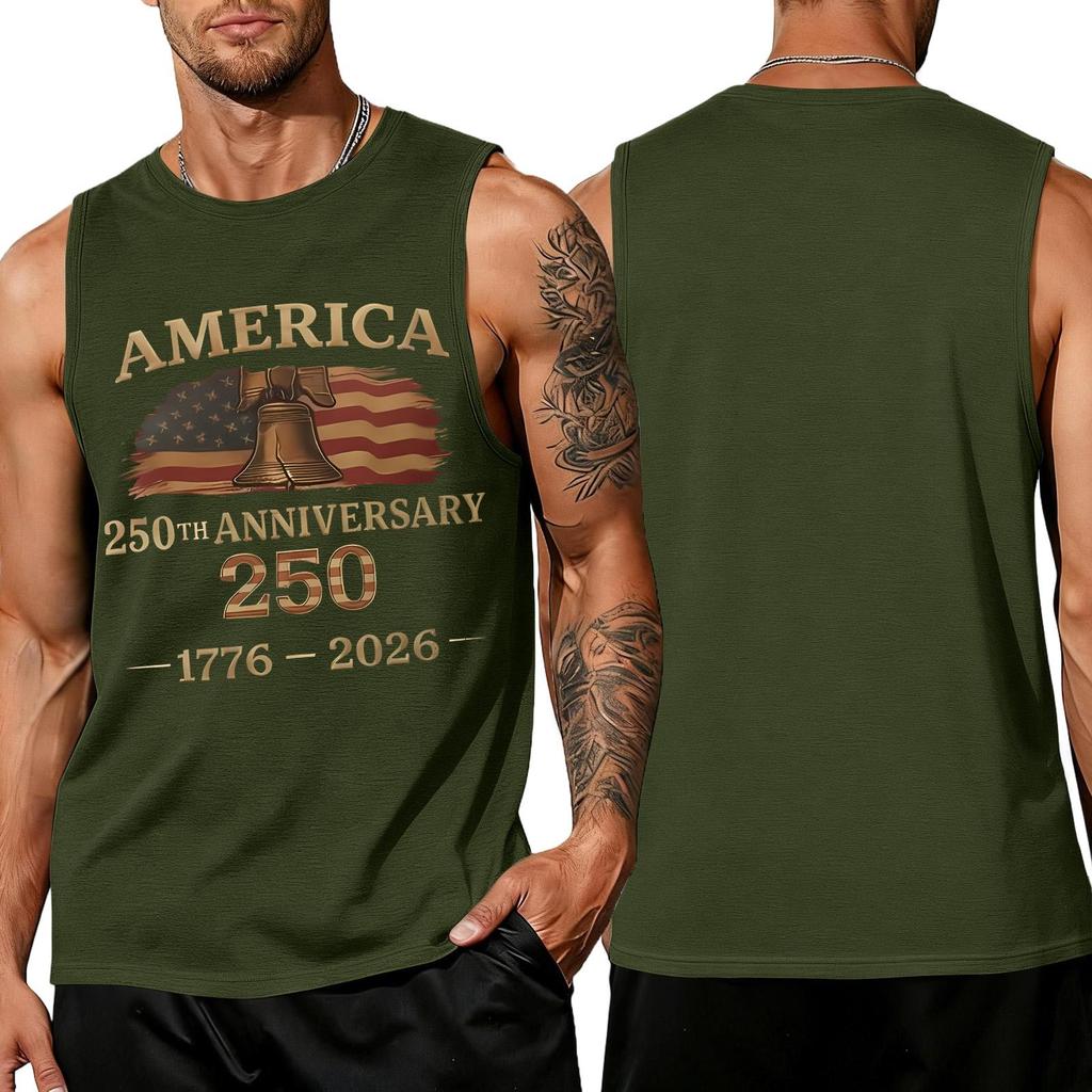 Men 4th Of Shirts USA Muscle Sleeveless Shirt Patriotic Tank Tops
