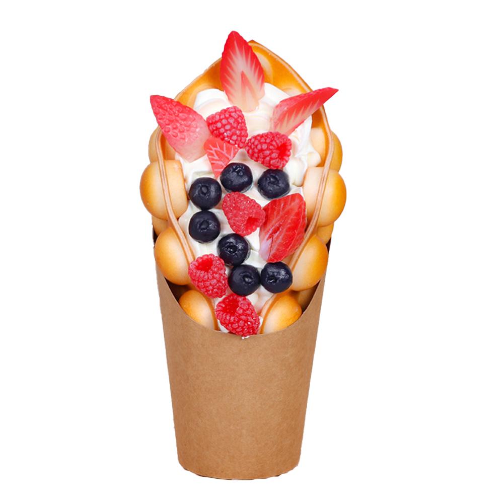 

1PC Simulation Egg Waffle Fake Food Props Display Bakery Shop Cake Display Prop Decoration For Children s Toy Market Stall Decor double ball