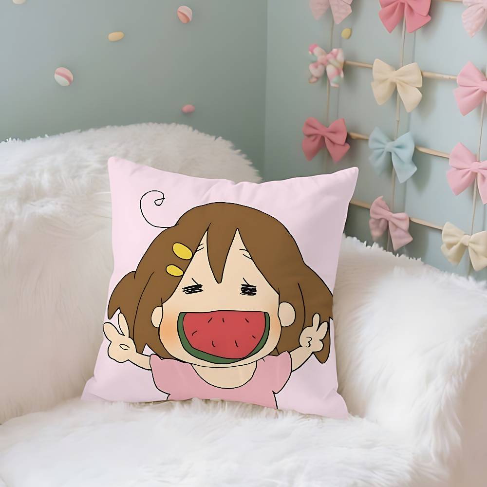 Cute Yyui Hirasawa Kawaii Case Plush Fabric Soft Pillowcase Double Sided Print Cushion Cover Household Gifts