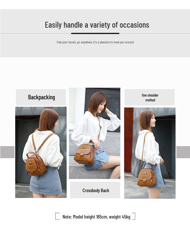 2025 Summer Retro European & American Crossbody Single-Shoulder Women's Backpack