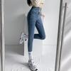 Jeans skinny a matita Quattro bottoni Pantaloni vintage da donna a vita alta slim in denim elasticizzato Pantaloni attillati Pantaloni da donna